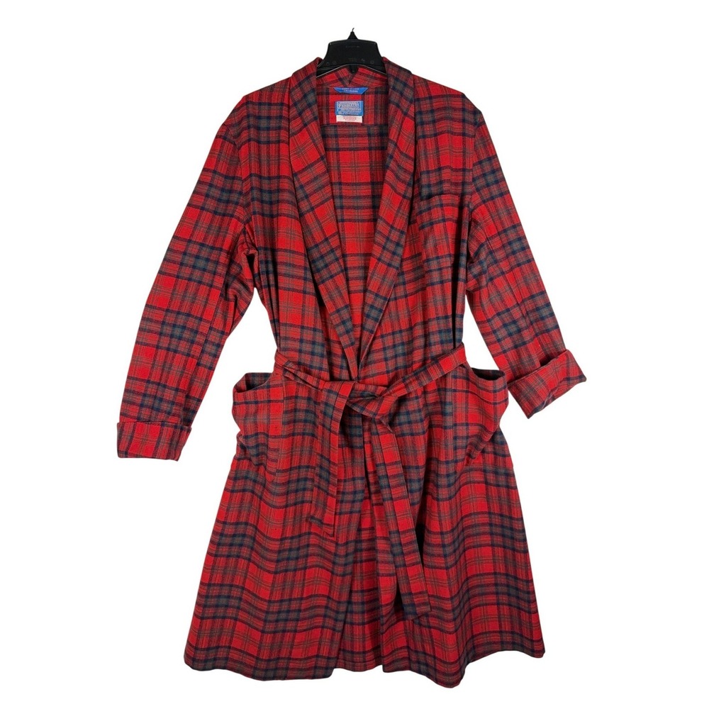 Vintage Pendleton Matheson Tartan Robe Mens Large 100% Virgin Wool USA Plaid
